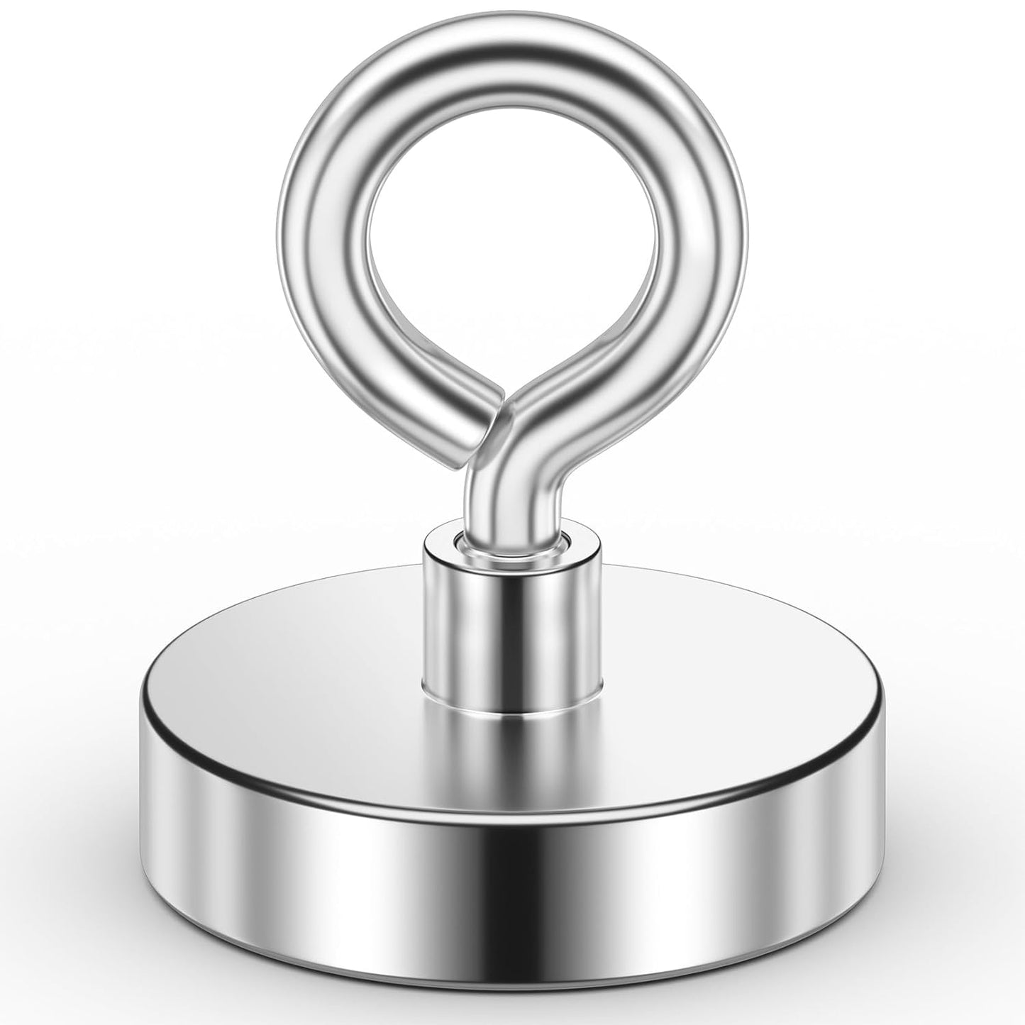 Neodymium Fishing Magnets with 300 lbs Pulling Force, Durable Rare Earth Magnets Featuring Countersunk Eyebolt for Retrieval in Water and Outdoor Environments - 1.97 Inch
