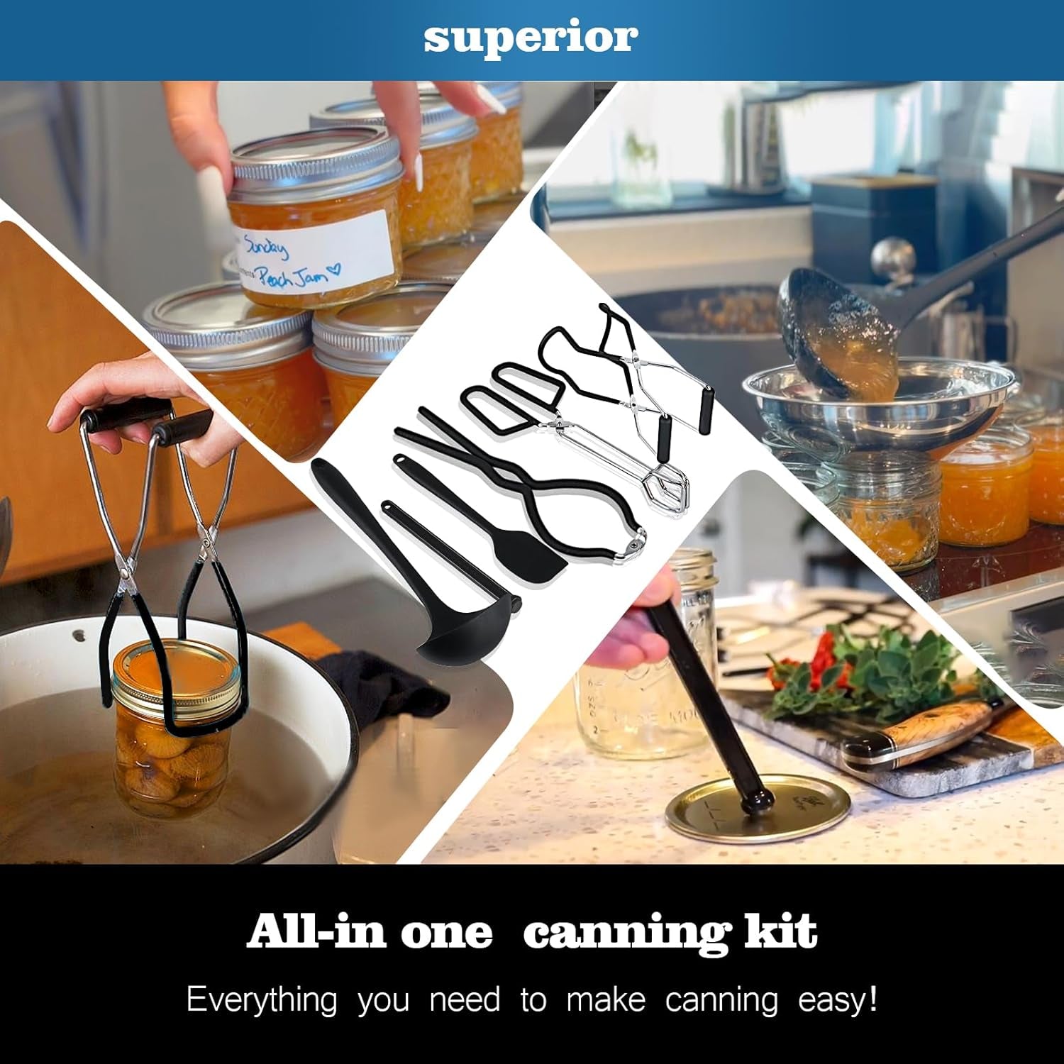 Canning Supplies Starter Kit: Comprehensive Water Bath Canner and Steam Canner Set with Rack and Lid