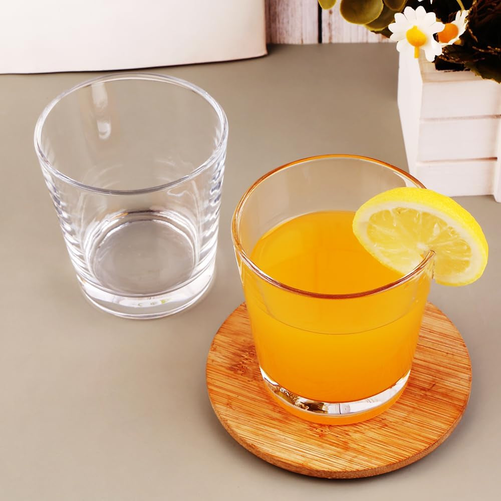 9Oz Lowball Glasses, 6Pc Short Glass Tumbler - Lead-Free Crystal Drinking Glasses for Water, Mojito, Tom Collins - Premium Bar Glassware & Cocktail Glass Set (6, Small)