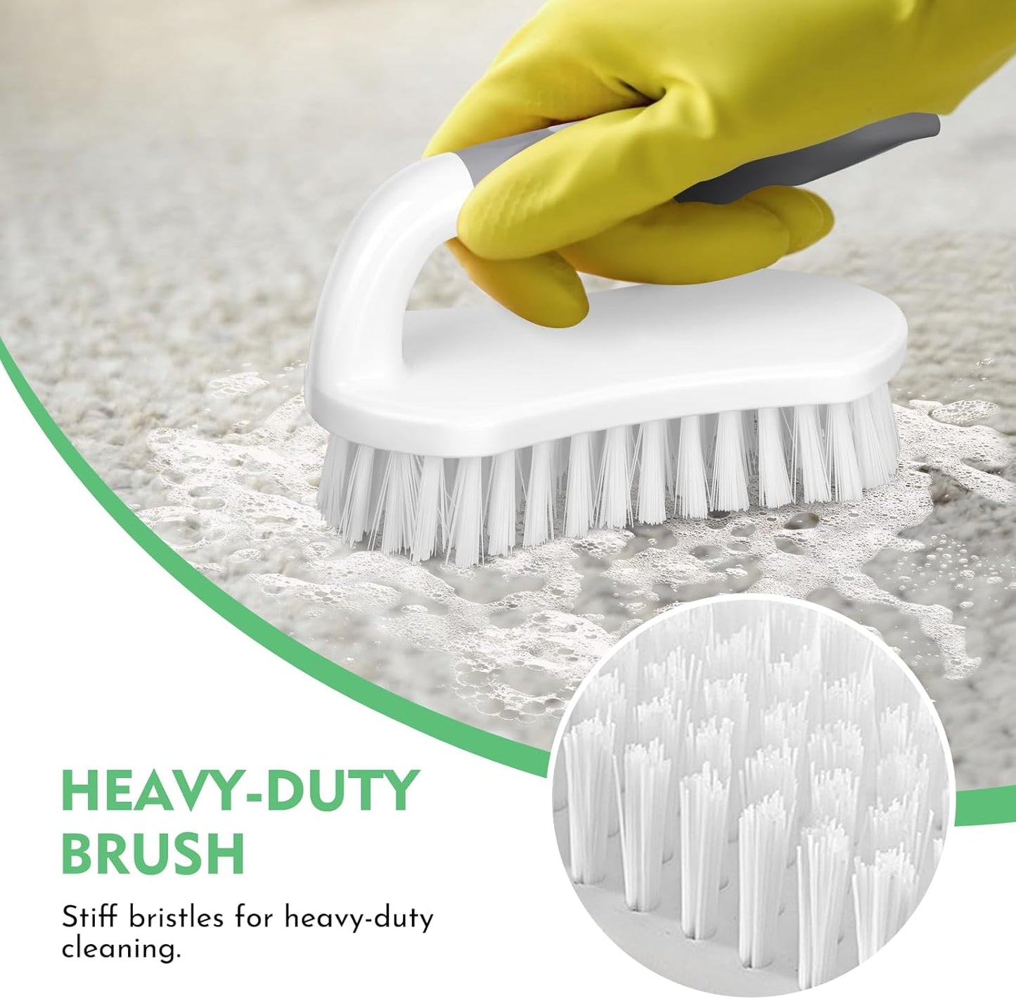 Scrub Brush, Heavy-Duty Scrub Brushes for Cleaning with Stiff Bristles Cleaning Brush for Shower, Bathroom, Carpet, Kitchen and Bathtub Scrubber - 2 Pack