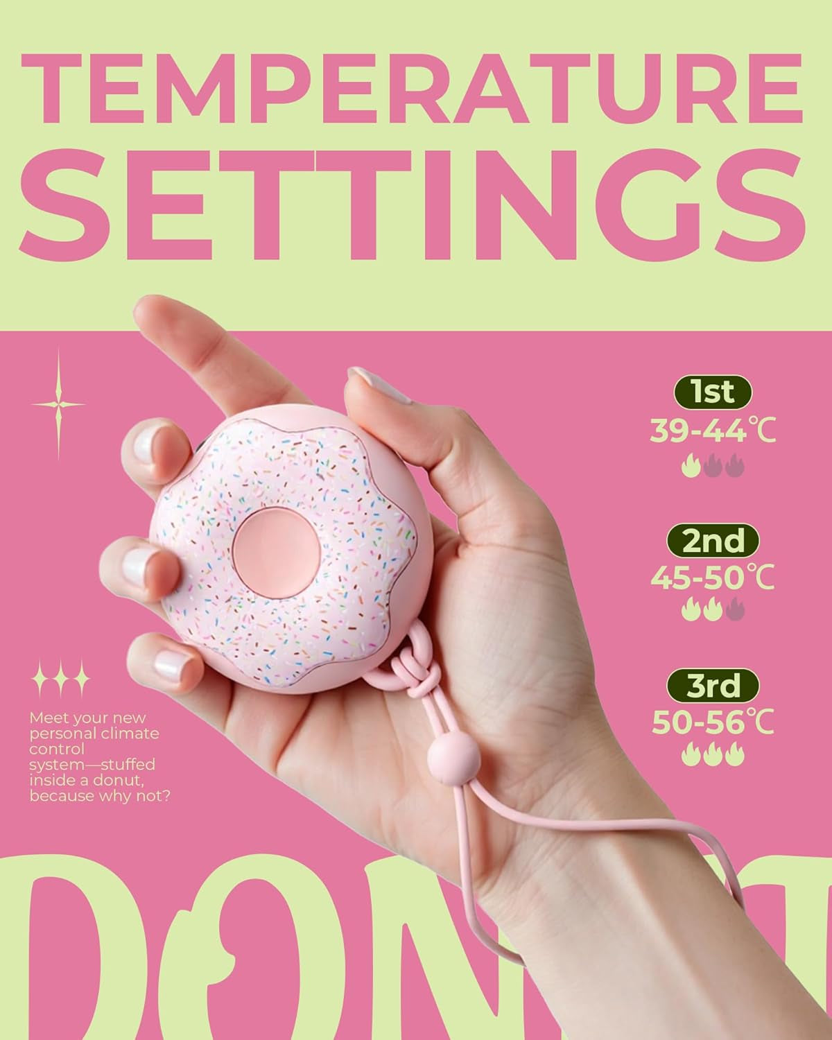 Hand Warmer Rechargeable,  Portable Heater, 3 Heat Settings, 4000Mah Reusable Portable Pocket Heater,Double-Sided Hot Hands for Raynaud'S, Golf,Hunting, Stocking Stuffers