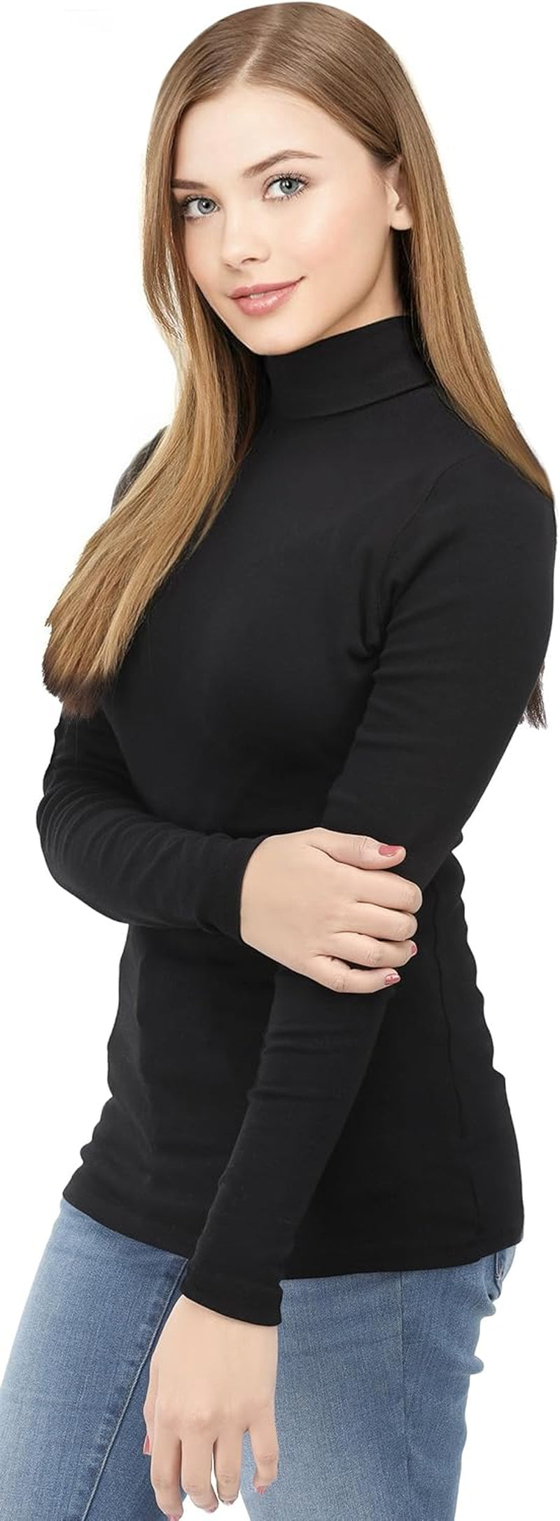 Women'S Turtleneck Long Sleeve Shirt Slim Fit Thermal Base Layer Tops