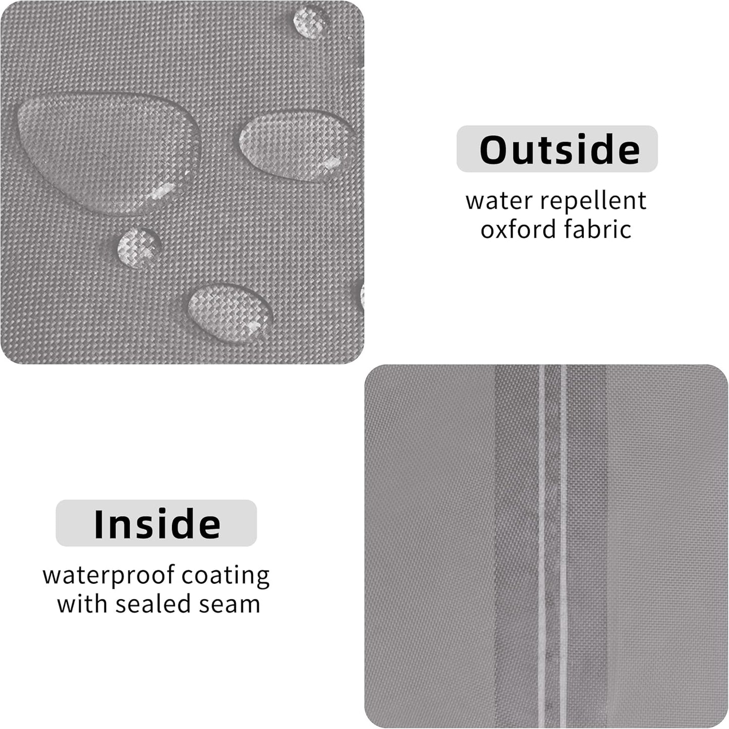 Square Patio Ottoman Cover, Waterproof Outdoor Ottoman Cover, Fade Resistant Patio Side Table Cover, Durable Outdoor Furniture Covers with Sealed Seam (25"X25"X17", Grey)