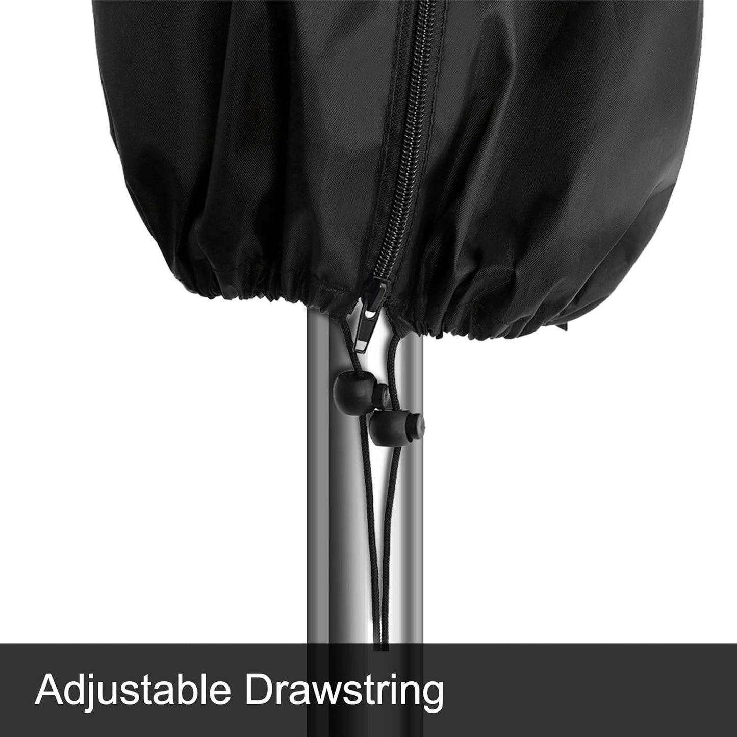 Patio Umbrella Cover, Waterproof Umbrella Covers for 7Ft to 9Ft Outdoor Umbrellas Market Parasol Covers with Push Rod, Black