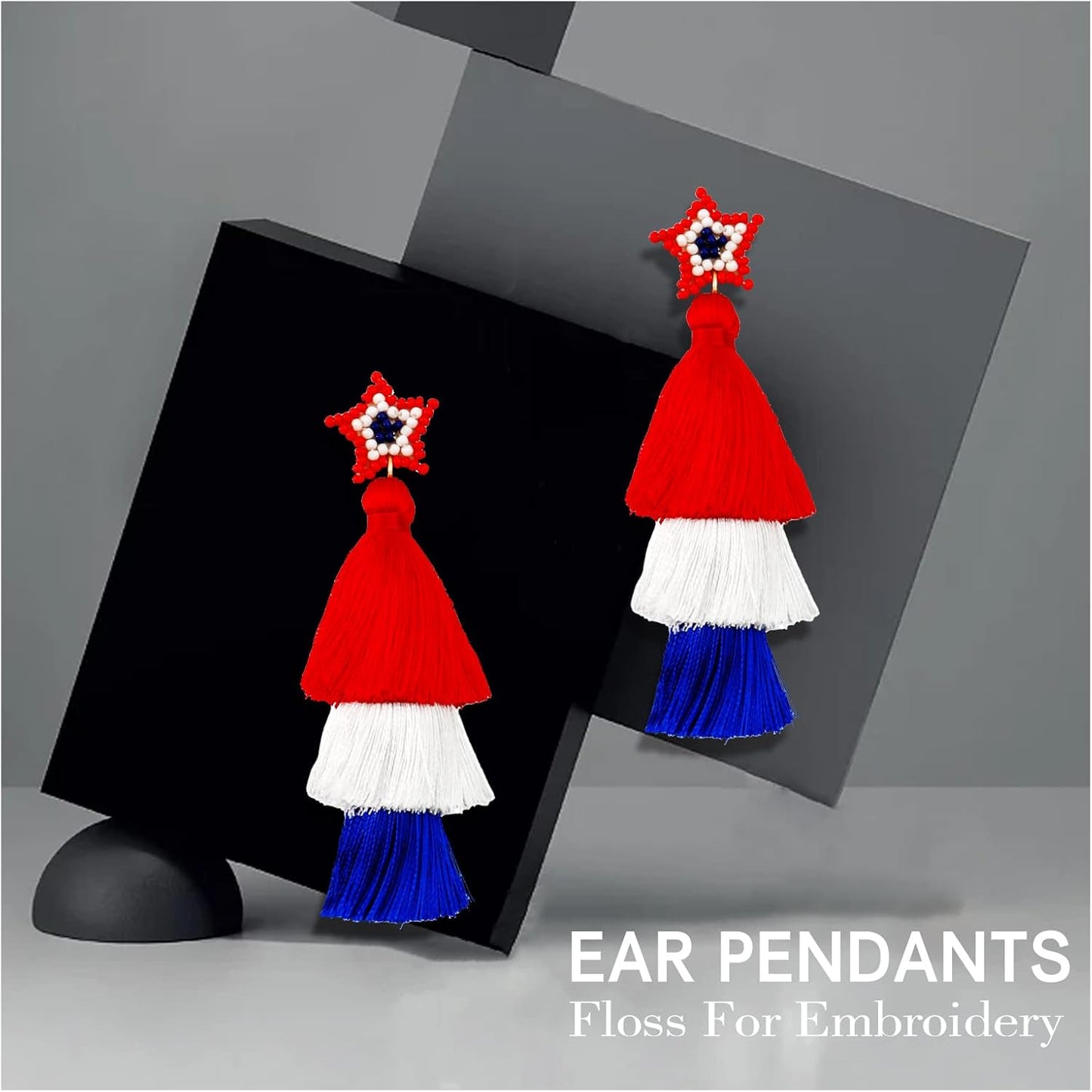 Tassel Earrings for Women, Handmade Gradient Color Bohemian, Tiered Fall Dangle Earrings, Layered Boho Statement Earrings for Women Girls Valentine Christmas Birthday Party Gift