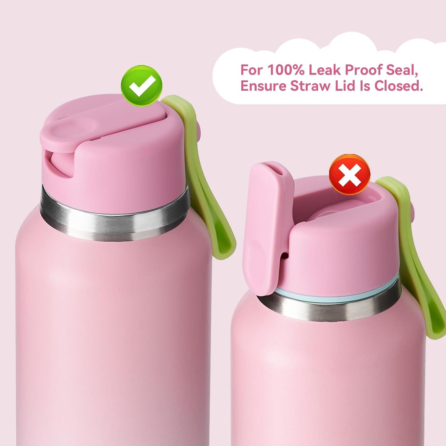 12Oz Toddler Cup, Insulated Kids Water Bottle for School Boys&Girls, 304 Stainless Steel Sport Water Bottle with Straws, Bpa-Free, Gradient Pink