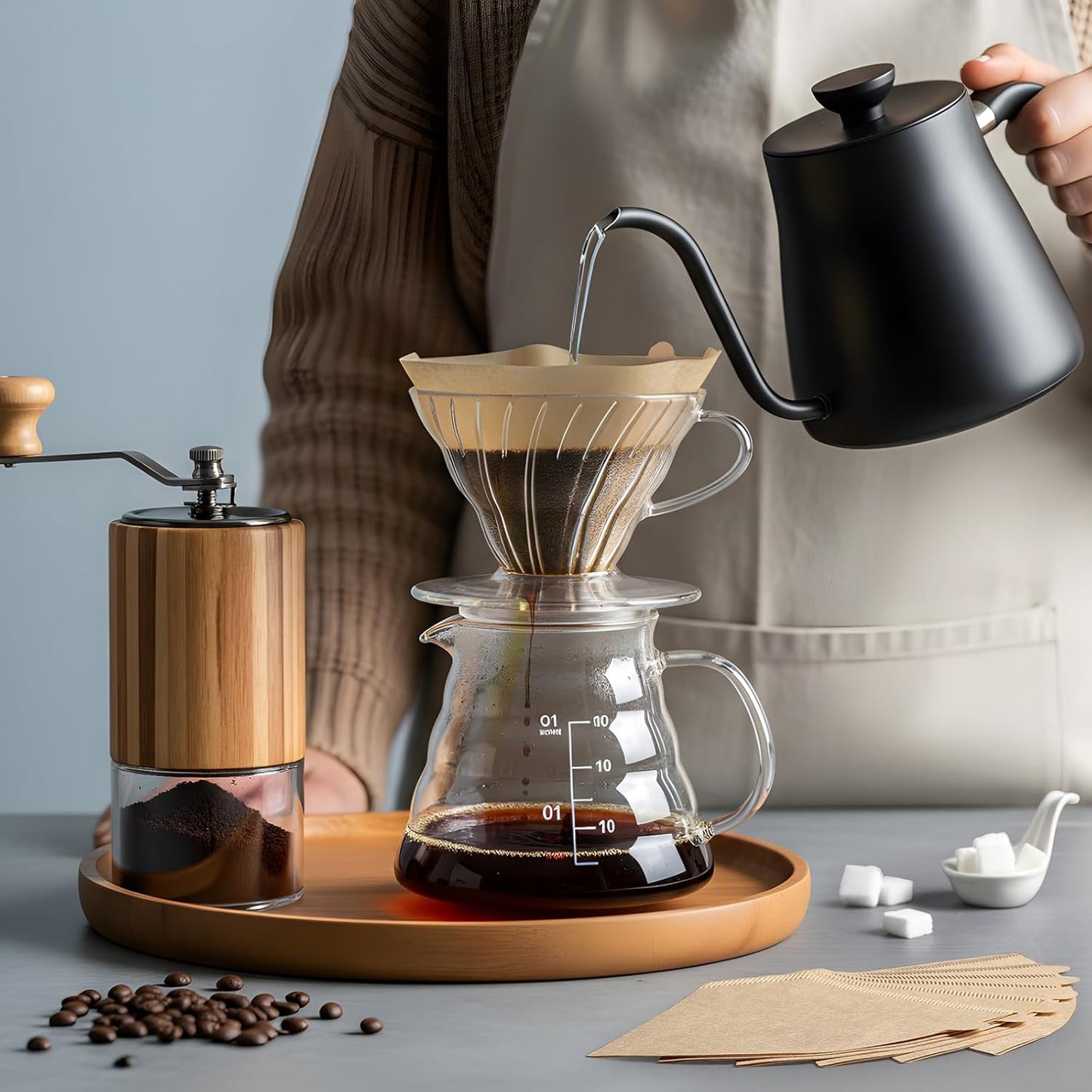 #4 Cone Coffee Filters 8-12 Cup, 200 Count Unbleached Natural Coffee Paper Filters, No Blowout, Disposable Coffee Filter for Pour over and Drip Coffee Maker