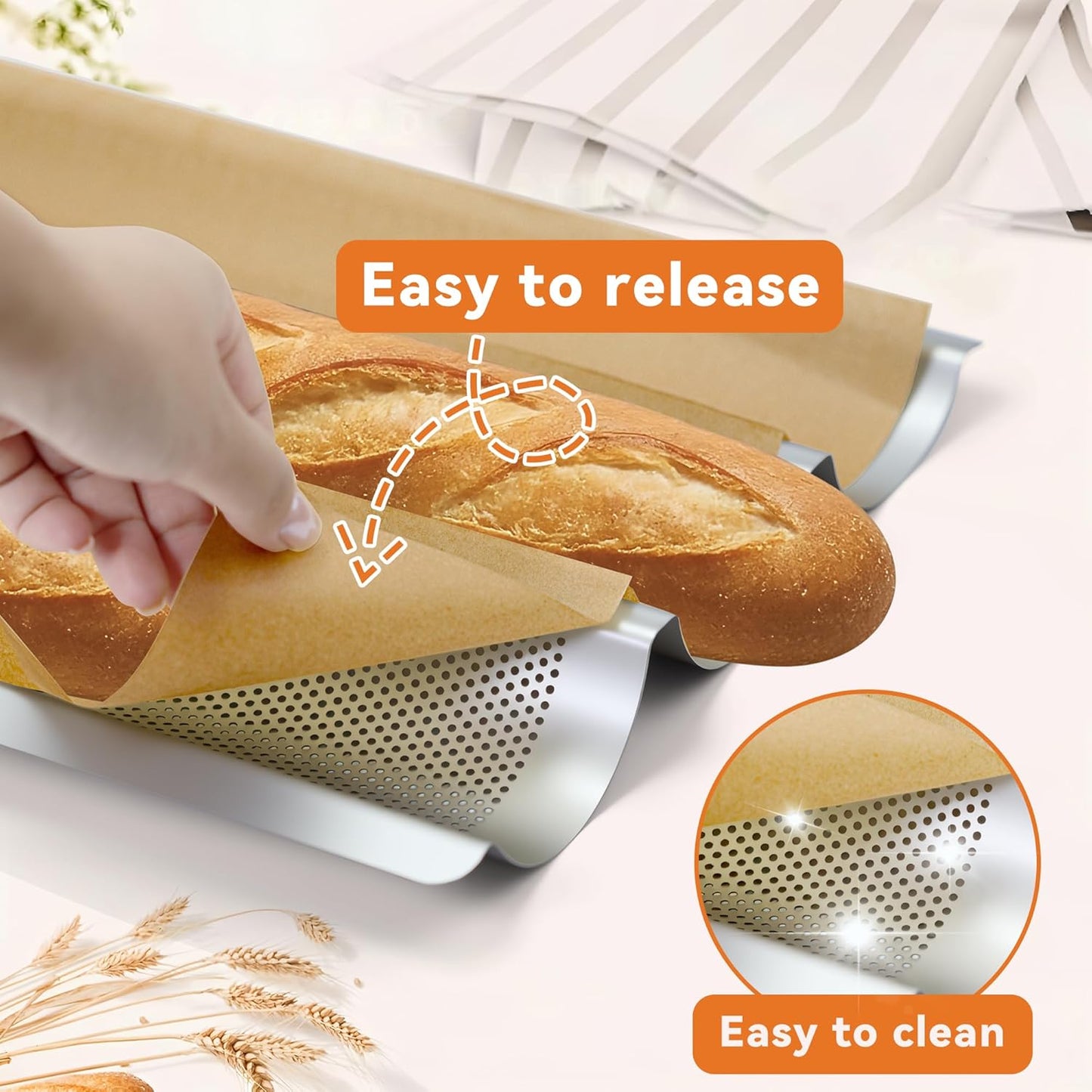 Unbleached Precut Parchment Paper for Baguette Bread Pan - 100-Pack Disposable Baking Sheets for Sourdough French Bread Pans, Non-Stick Baking Accessories
