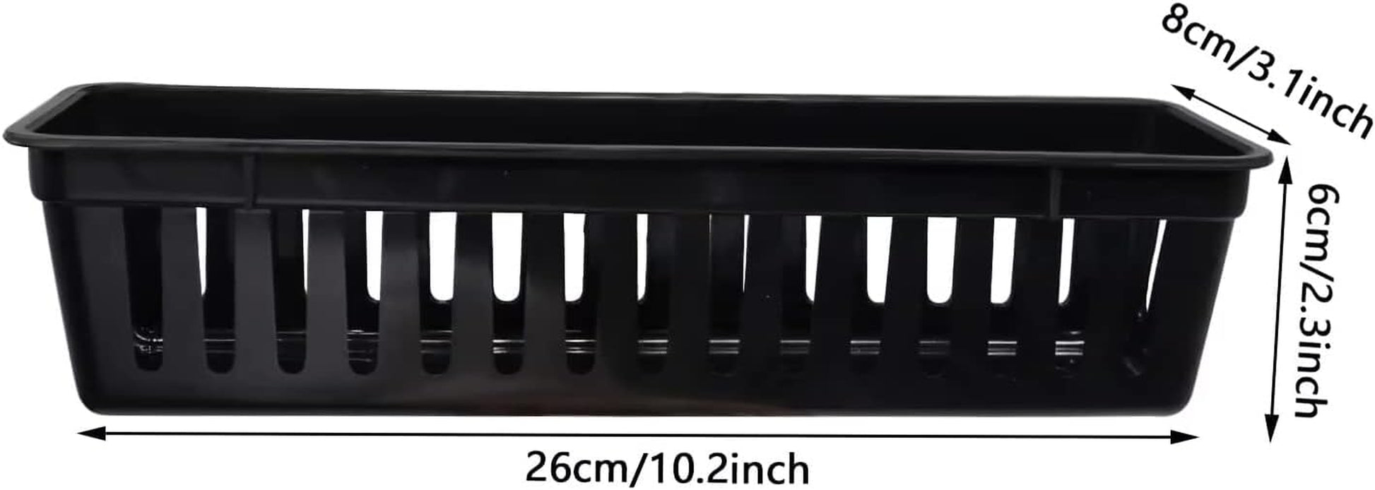 Classroom Pencil or Rubber Organizer Basket Trays, Office Supply Baskets Organization Trays for Home School Classroom Office 12 Pack (Black)