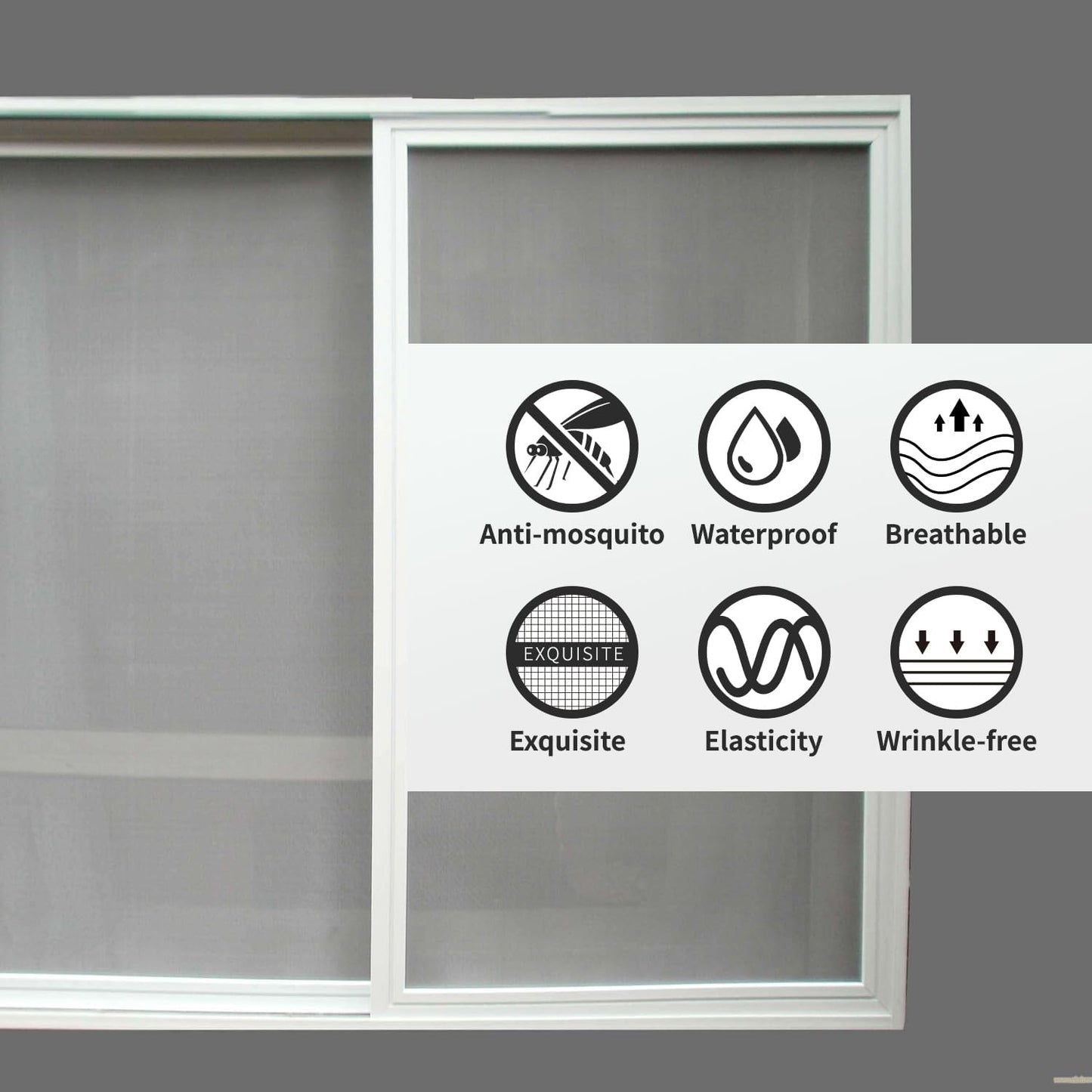 Window Screen Repair Tape, Door Window Fly Lanai Screen Repair Kit Patch Tape Strong Adhesive Long Lasting Fiberglass Covering Wire Mesh Repair Tape Seal for Repair Holes Tears 2"W×80"L, Grey
