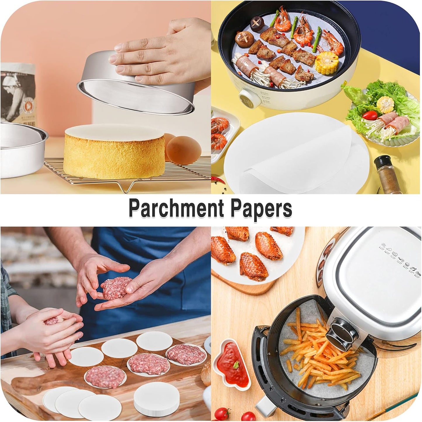 153Pcs Cake Baking Pan Set Decorating Supplies Kit, Stainless Steel 4/6/8/9.5 Inch Cake Pans with Icing Tips Tools, Parchment Papers, Whisk, Egg Separator, Muffin Cups, Measuring Spoon