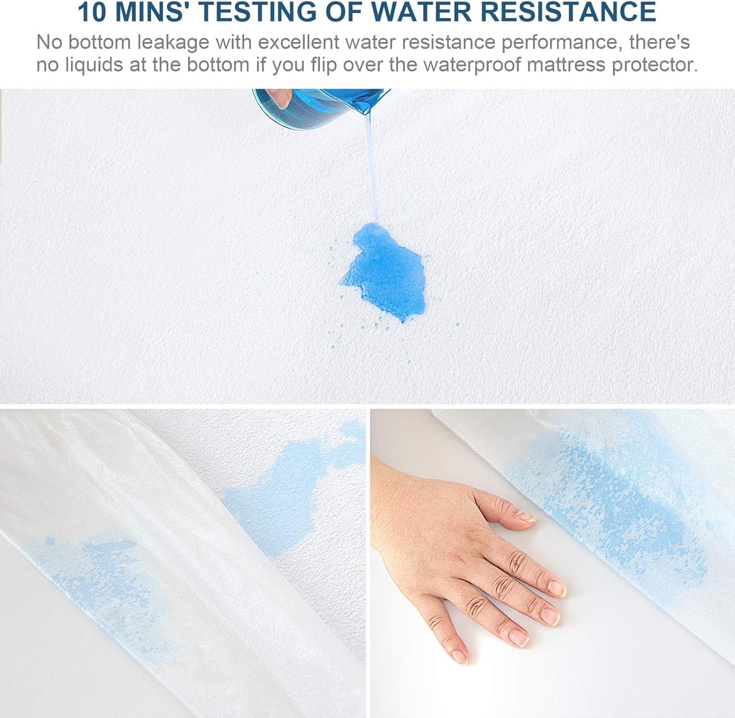 Twin Mattress Cover Waterproof Terry Mattress Protector for Kids, Noiseless Twin Size Mattress Protector with Breathable Surface Waterproof TPU Layer Fitted 14'' Deep Pocket