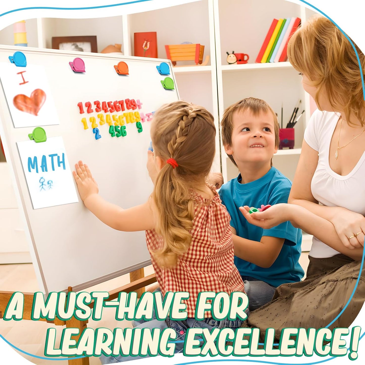 24-Piece Heavy-Duty Magnetic Clip Set for Refrigerators, Whiteboards, and Classroom Use - Ideal for Photo Displays and Lockers