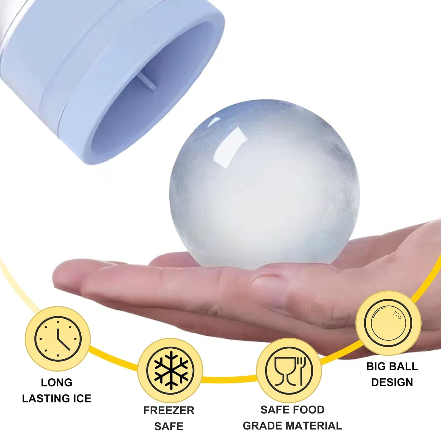 Old Fashioned Whiskey Glasses, Set of 4 (2 Crystal Bourbon Glasses, 2 round Big Ice Ball Molds) in Gift Box - 11 Oz Rocks Glass, Barware for Scotch Cocktail Rum Vodka Liquor, Gifts for Men