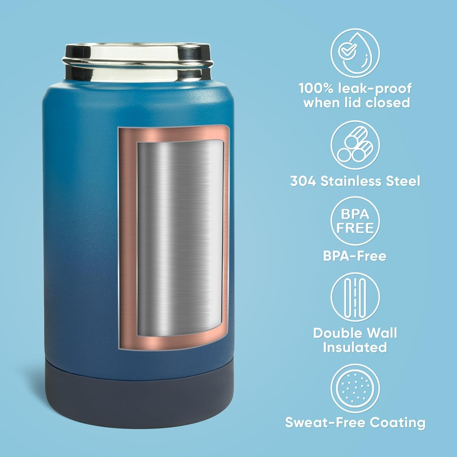 12 Oz Water Bottle, 2 Pack Kids Water Bottles for School, Toddler Water Bottle with Straw & Handle, 304 Stainless Steel Insulated Water Bottle, BPA Free, Gradient Blue+Gradient Red