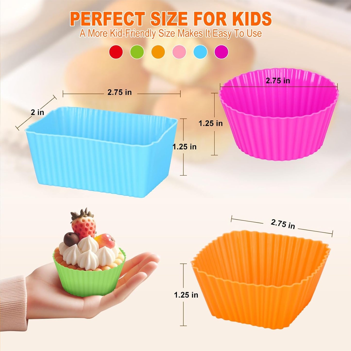 70 Pcs Silicone Lunch Box Dividers Set, Thicked Silicone Cupcake Liners for Baking, Reusable Lunch Bento Box Accessories with Animal Food Picks for Kids (20 Cupcake Cup + 50 Picks)