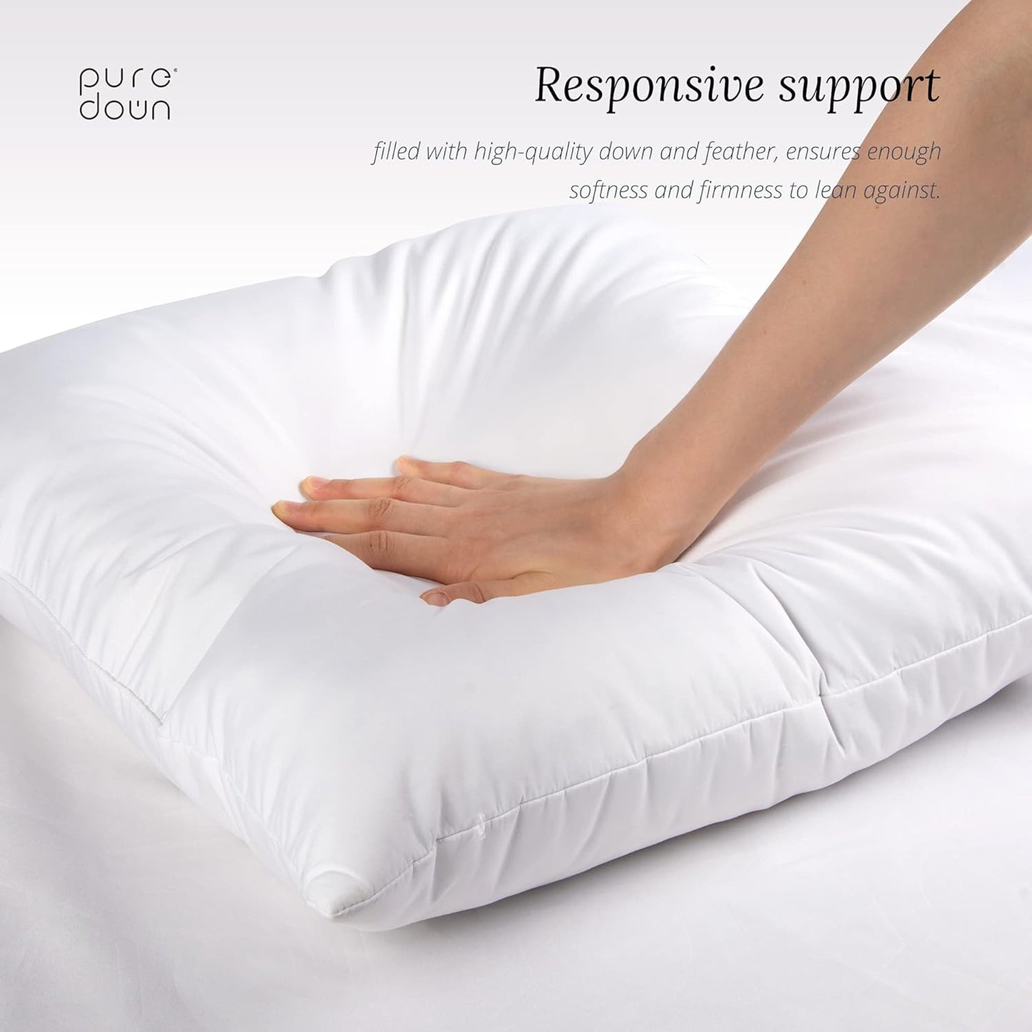 Euro Pillow Inserts 26 X 26 (Pack of 2, White), down Feather Pillow Stuffer, Premium White Pillows for Bed, Couch, and Cushion