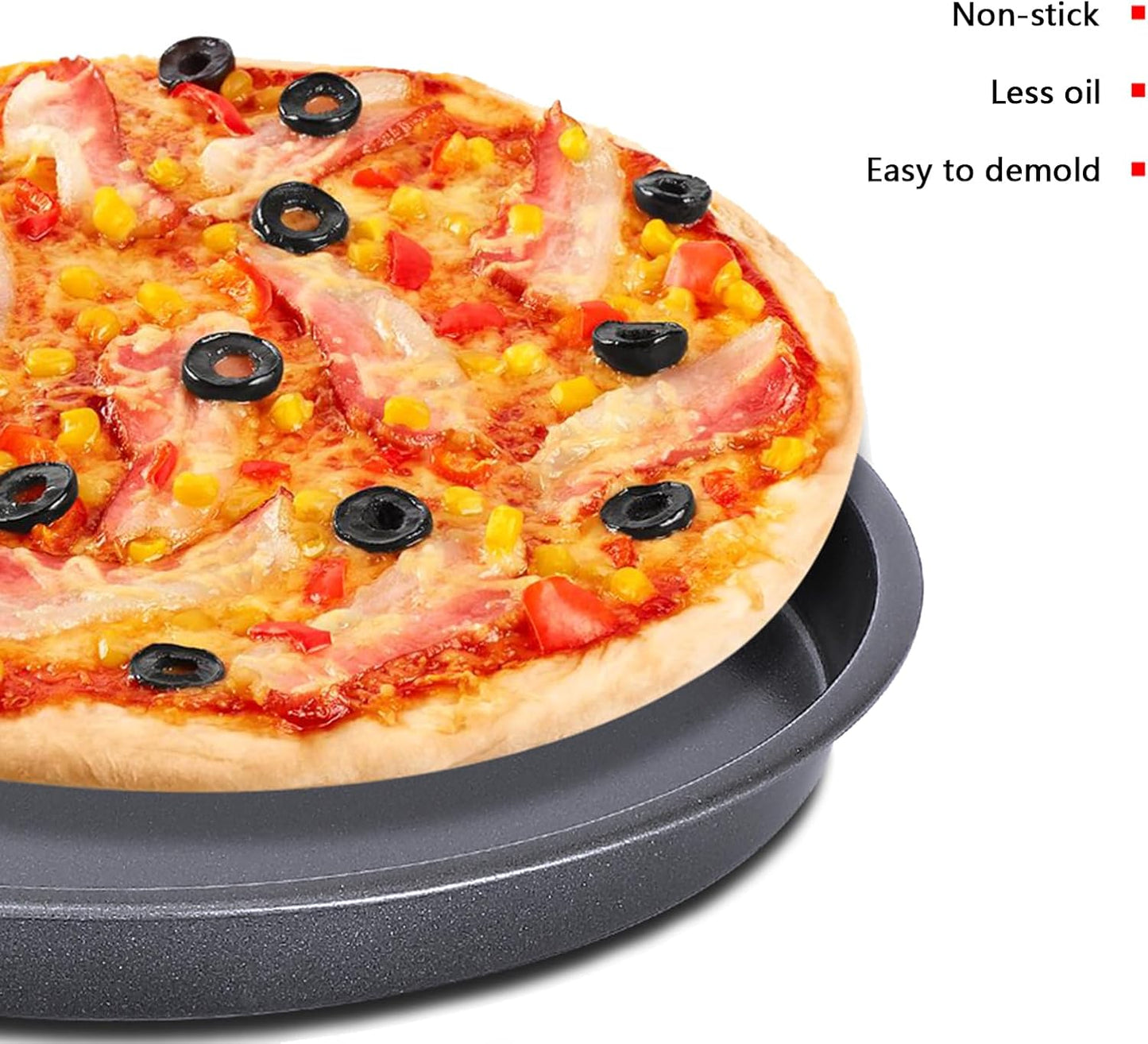 9Inch Black Non-Stick Dish Pizza Pan-Baking Pan Pizza Baking Tray- Heavy-Duty Pizza Dish Non-Stick Baking Sheet for Oven (3)