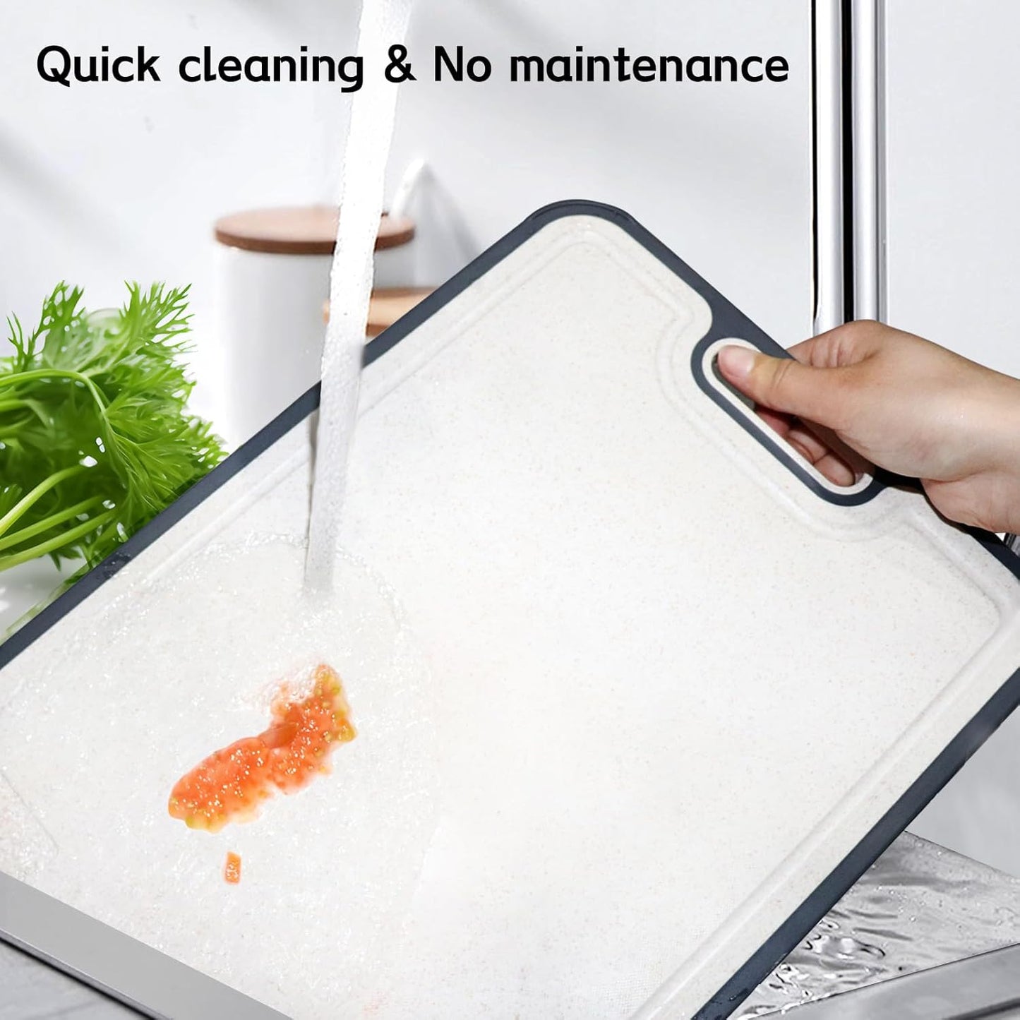Titanium Cutting Board, Titanium Cutting Boards for Kitchen Food Grade Metal Meat Cutting Boards Non Toxic, Pure Cut Titanium & Wheat Straw PP Double Sided Chopping Board, Large 15.2”×10.5” (1 Pcs)
