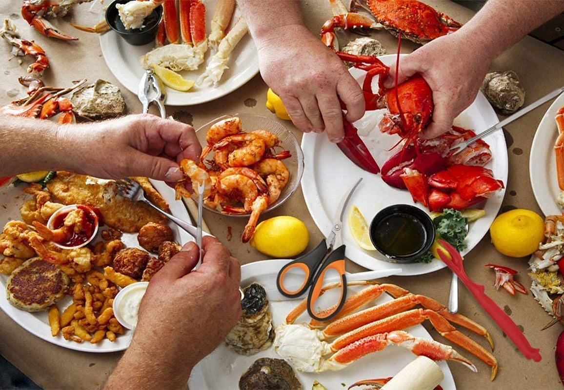 Lobster Crackers and Picks Set, 10-Piece Crab Leg Cracker Tools - Stainless Steel Seafood Crackers & Forks Nut Cracker Set - Dishwasher Safe