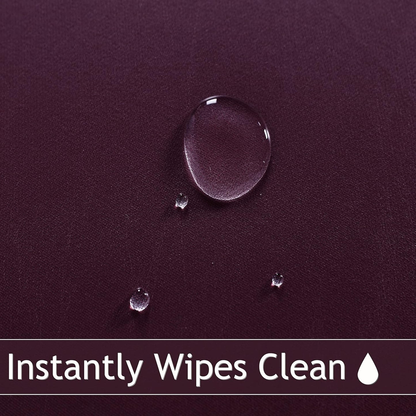 Fitted round Table Cloth, Reversible Waterproof Stain Resistant Elastic Stretch Tablecloth, Wipe Clean Table Cover for Outdoor/Indoor Use, Fits round Tables up to 40" - 44" Diameter, Burgundy