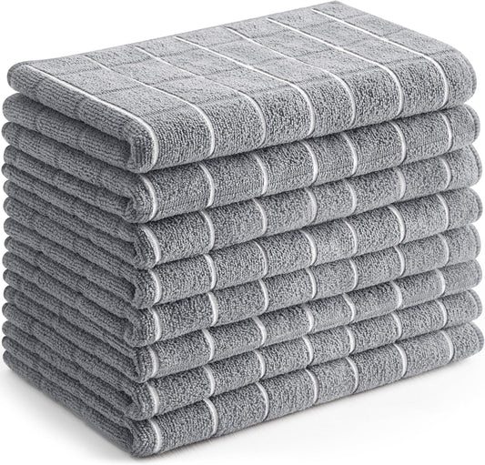 - Microfiber Kitchen Towels, Super Absorbent 18 X 26 Inches, Durable, Soft, and Lint Free Dish Towels, Ideal for Cleaning Dishes, Pans, and Kitchen Appliance (8 Pack, Grey)