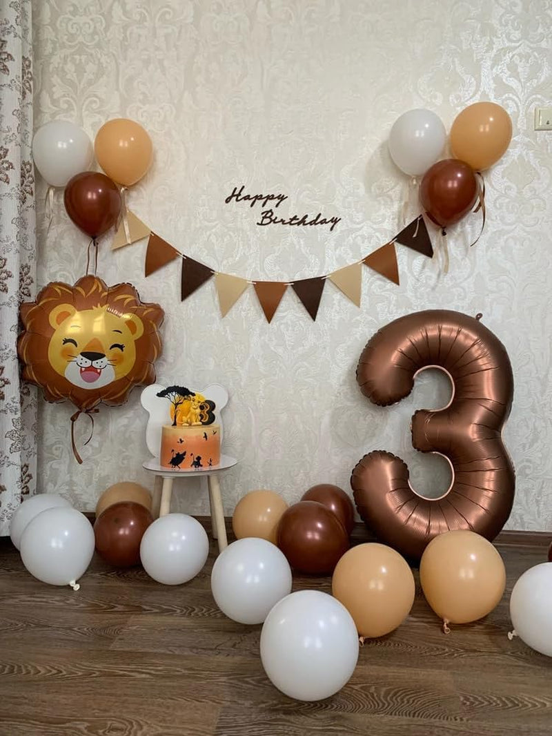 1 Balloon - Coffee Brown Birthday Number Balloons, 40 Inch Large Foil Balloons for Men Women Boys Girls Coffee Brown Themed Birthday Decorations