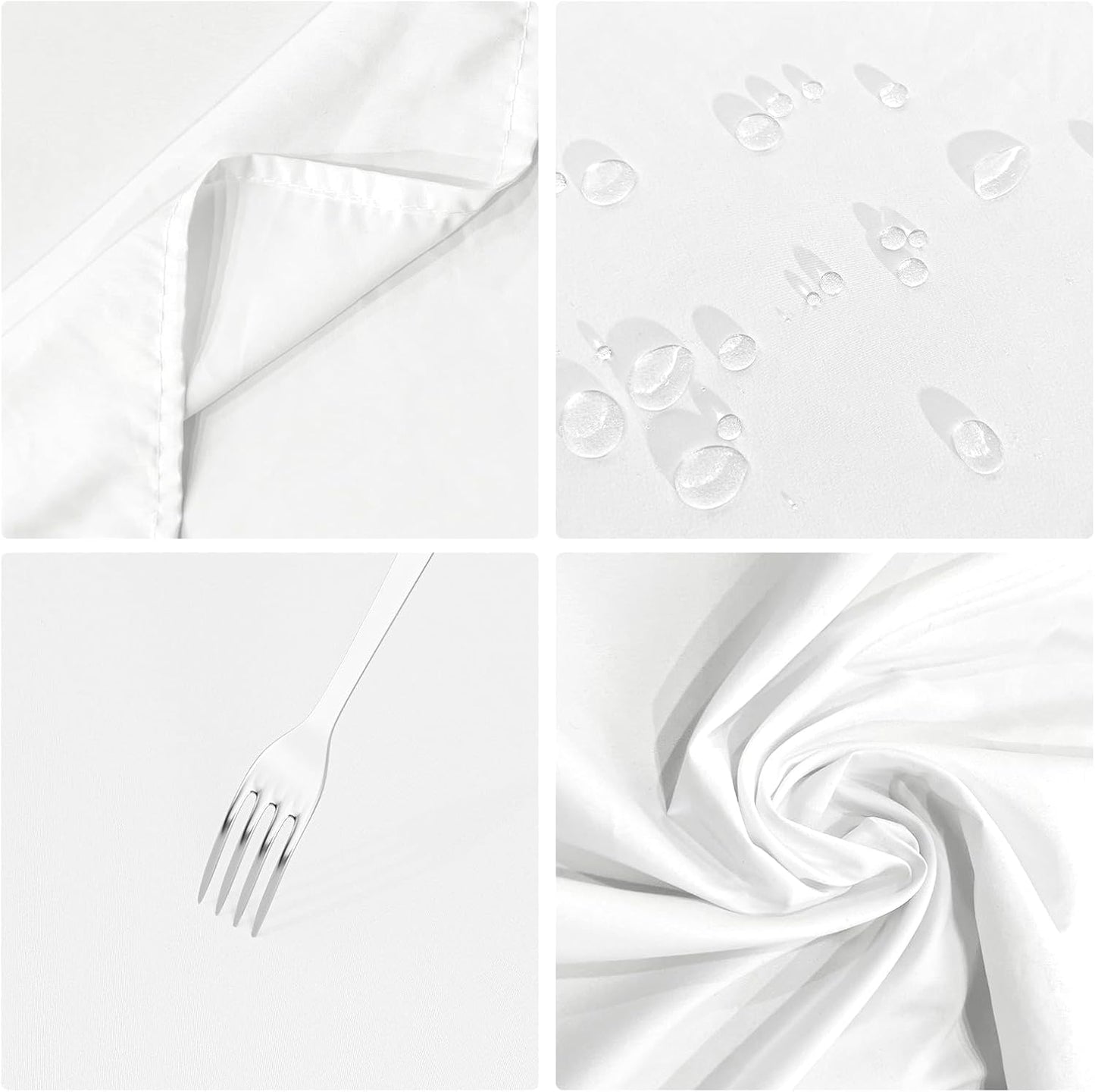 White Table Cloth for Rectangle Table - 60 X 84 Inch Tablecloths Rectangular Waterproof Washable Wrinkle Resistant for 6 FT Tables Wedding Cocktail Party