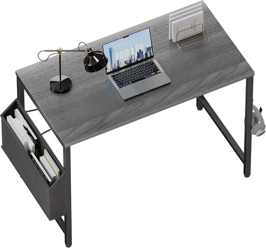 32 Inch Computer Desk for Small Spaces with Storage Bag, Home Office Work Desk with Headphone Hook, Small Office Desk Study Writing Table