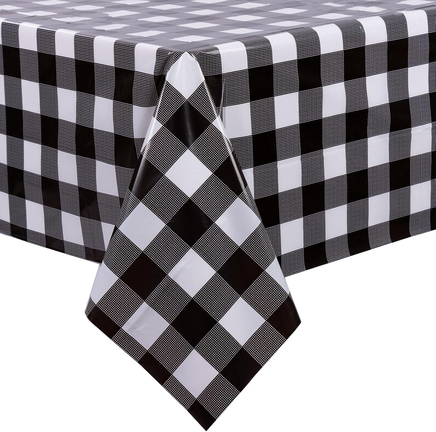 3 Packs Black and White Checkered Tablecloths 54 X 108 Inches Disposable Plastic Checkered Flag Racing Table Cover Waterproof Rectangle Race Car Table Cloth for Picnic Party Retro Celebration
