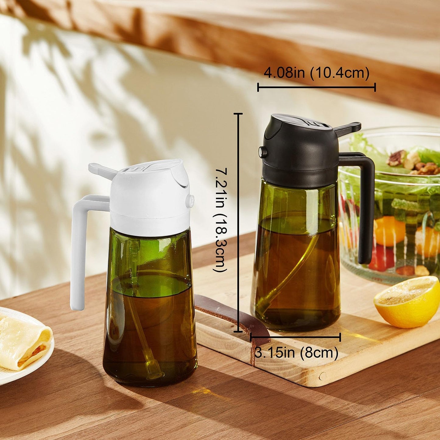 - Original 16Oz/470Ml Olive Oil Dispenser Bottle for Kitchen Gadgets and Air Fryer Accessories - Olive Oil Sprayer for Cooking W/Stickers - Yellow