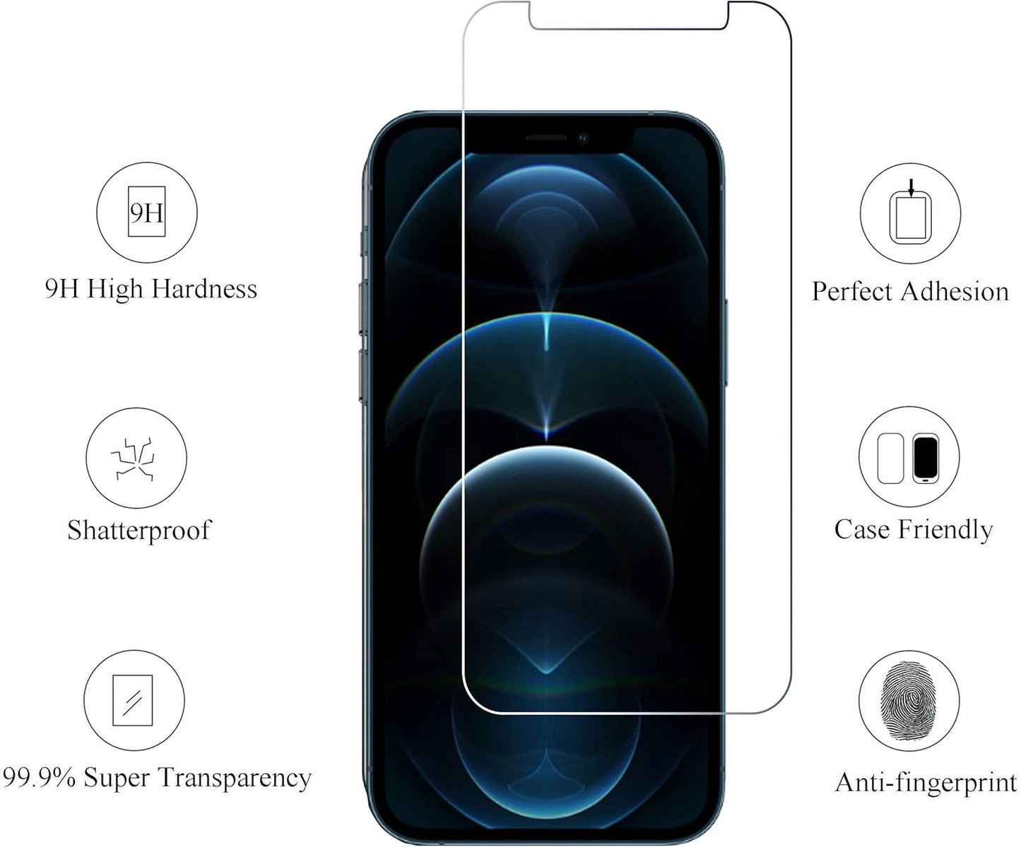 Glass Screen Protector Compatible for Iphone 12 Pro Max 2020 6.7 Inch 3 Pack Case Friendly Tempered Glass Privacy Screen Protector Compatible for Iphone 12 Pro Max 2020 6.7 Inch 2 Pack
