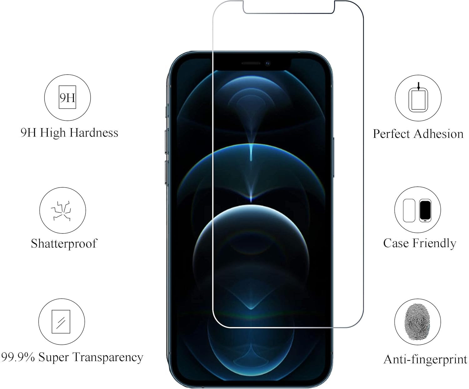 Glass Screen Protector Compatible for Iphone 12 Pro Max 2020 6.7 Inch 3 Pack Case Friendly Tempered Glass Privacy Screen Protector Compatible for Iphone 12 Pro Max 2020 6.7 Inch 2 Pack
