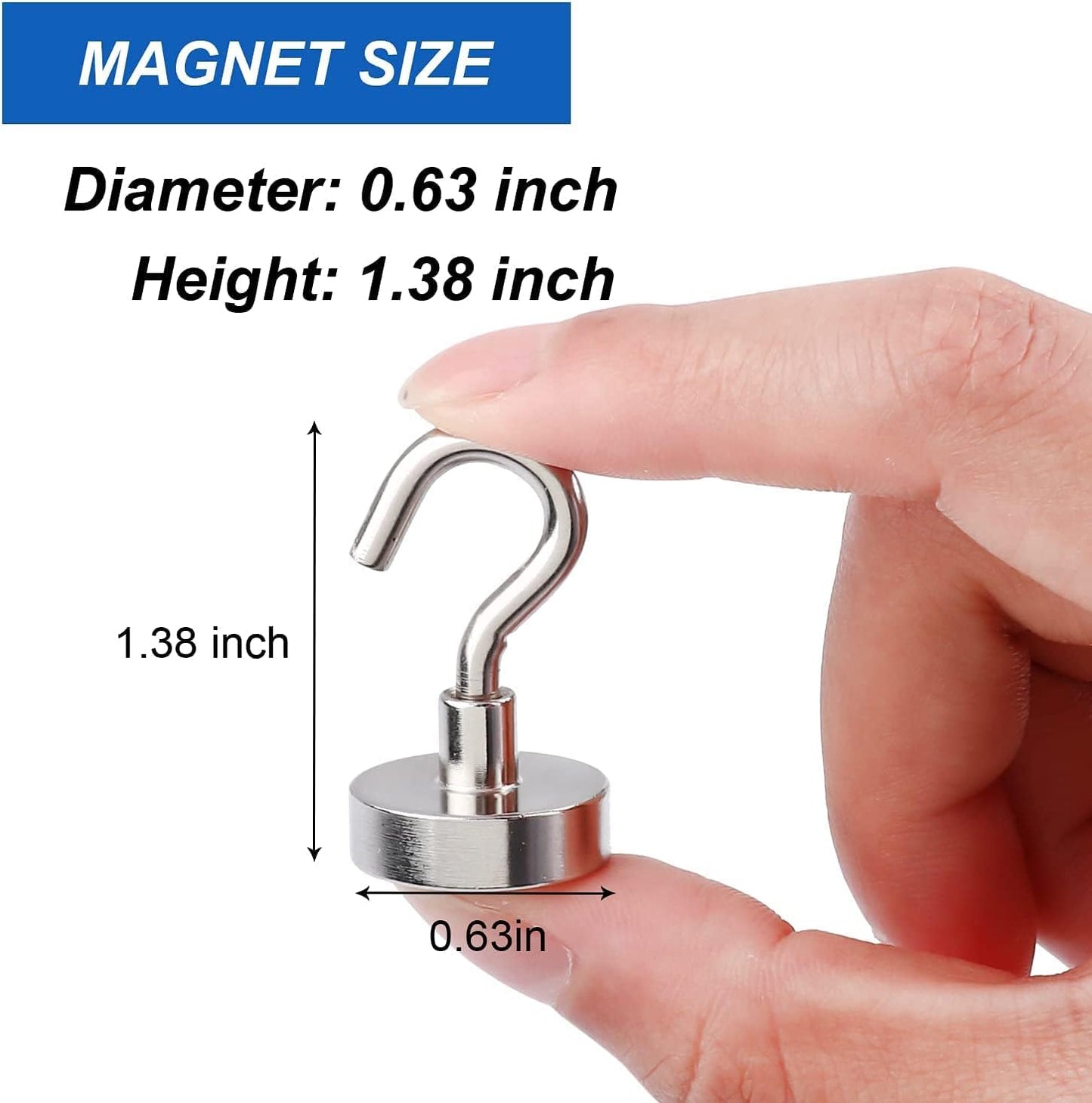 Cruise Magnets for Door, 25Lbs Magnet Hooks for Cruise Cabin,Strong Magnetic Hook for Hanging,Refrigerator, Ceiling, Kitchen, Neodymium Magnets with Hook for Magnetic Key Holder- 4 Pcs