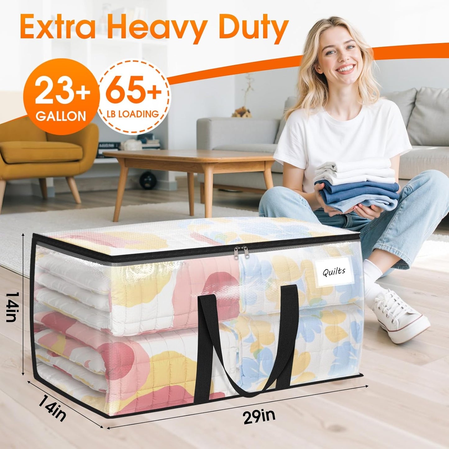 Moving Bags Extra Heavy Duty Oversized Storage Bags with Reinforced Handle and Double Zippers,Moving Supplies Totes for Storage Packing Dorm Room Essentials Alternative to Moving Boxes