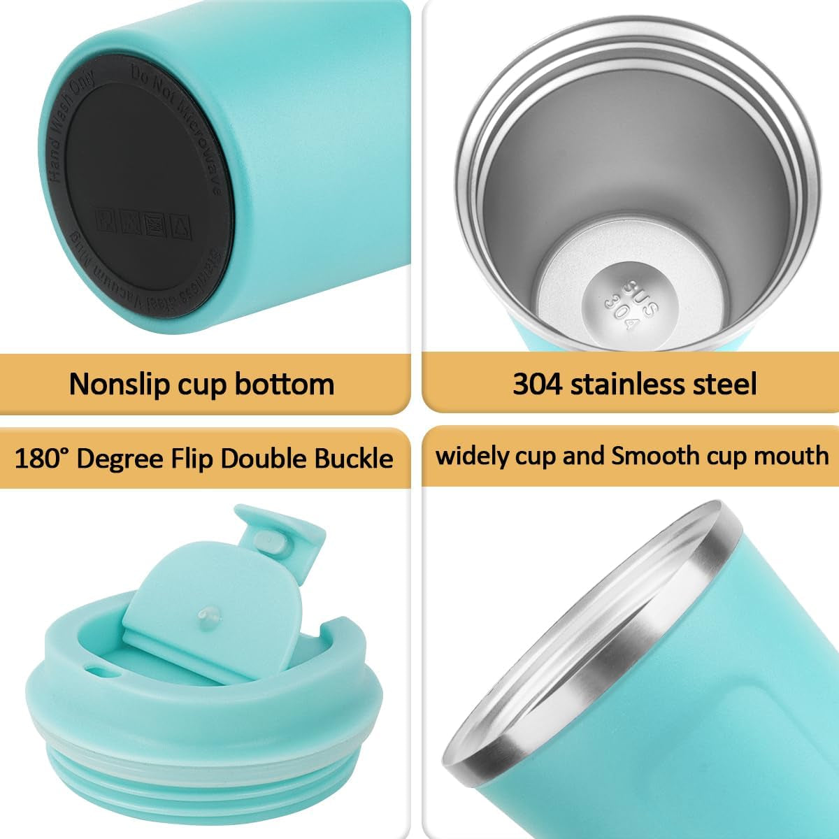 12 Oz Stainless Steel Vacuum Insulated Tumbler - Coffee Travel Mug Spill Proof with Lid - Coffee Cups for Keep Hot/Ice Coffee,Tea and Beer