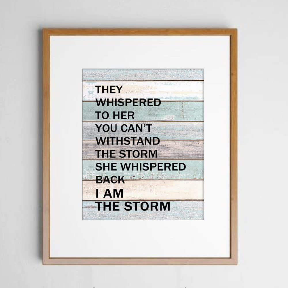 You Are the Storm, Strong Women Quote Wall Art, Motivational Print for Bedroom or Office, Inspirational Gift, (8X10 INCH)