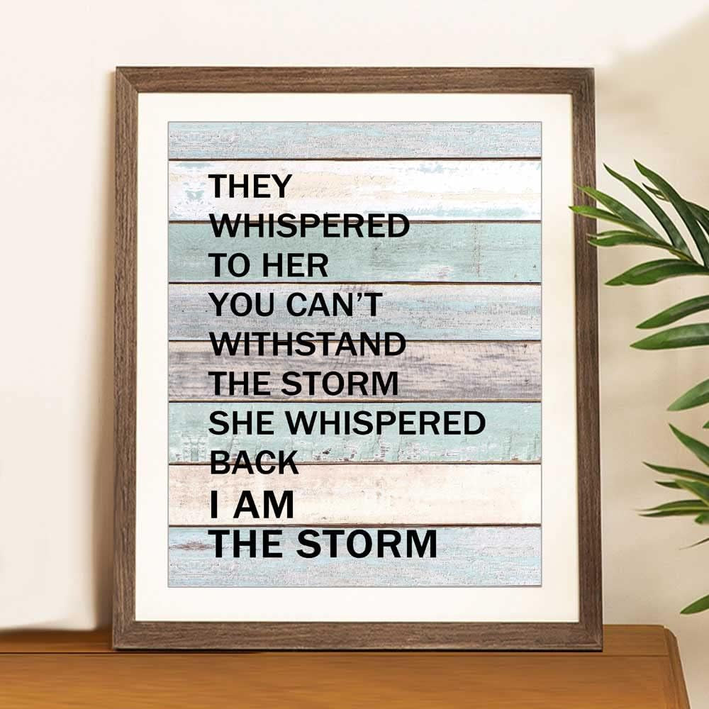 You Are the Storm, Strong Women Quote Wall Art, Motivational Print for Bedroom or Office, Inspirational Gift, (8X10 INCH)