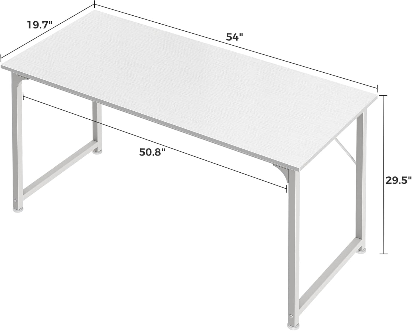 55-Inch Modern Home Office Desk with Sturdy Metal Frame and Ample Legroom for Gaming and Writing