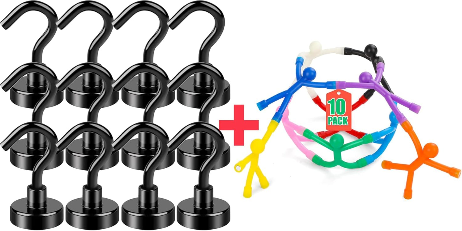 Black Magnetic Hooks, 30Lbs Strong Magnetic Hooks Heavy Duty with Epoxy Coating for Refrigerator, Magnetic Cruise Hooks for Hanging, Classroom, Office, and Kitchen - Pack of 12