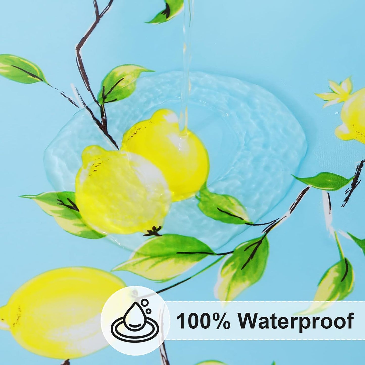 Rectangle Vinyl Tablecloth, Fitted Table Cover, 100% Waterproof, Elastic Edge, Flannel Backing, Plastic Table Cloth Fit 4 Foot Folding Tables for Picnic, Camping, Outdoor (Lemon, 24X48 Inch)
