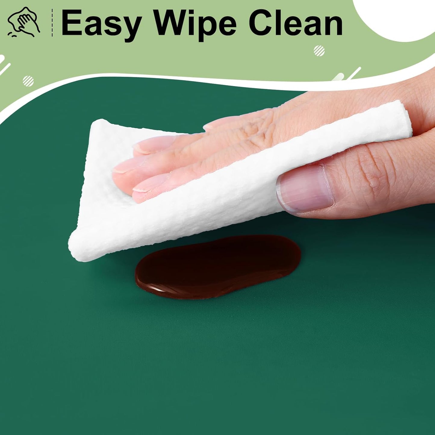 4 Packs Disposable Plastic Table Cloth, 84" round Waterproof Tablecloth, Leakproof & Sturdy Decorative Table Covers for Picnic, Party and Outdoor, Christmas Green