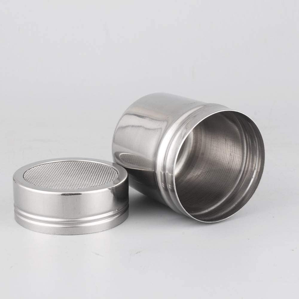 Powder Shaker with Lid,Stainless Steel Fine Mesh Shaker, for Sifter Cocoa,Cinnamon Powder,Icing Sugar,Chocolate Coffee (Small-12Pcs)