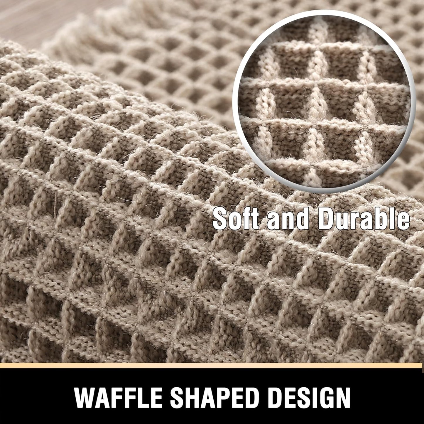 Upgraded Waffle Bath Mat Super Absorbent Non Slip Bath Rug 17" X 24", Irish Cream