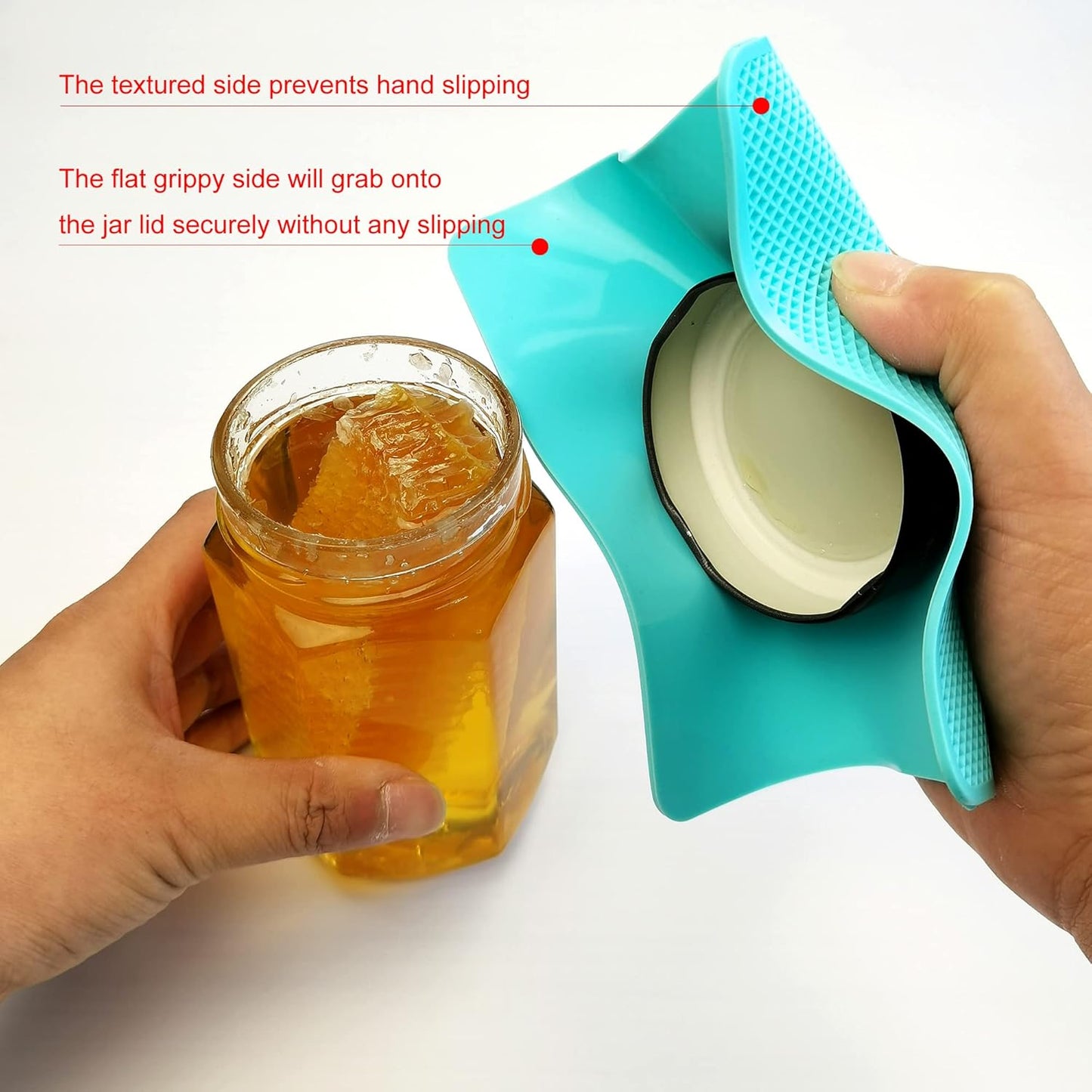 Set of 4 Non-Slip Silicone Rubber Jar Opener Gripper Pads for Seniors and Individuals with Arthritis - Versatile Lid Openers