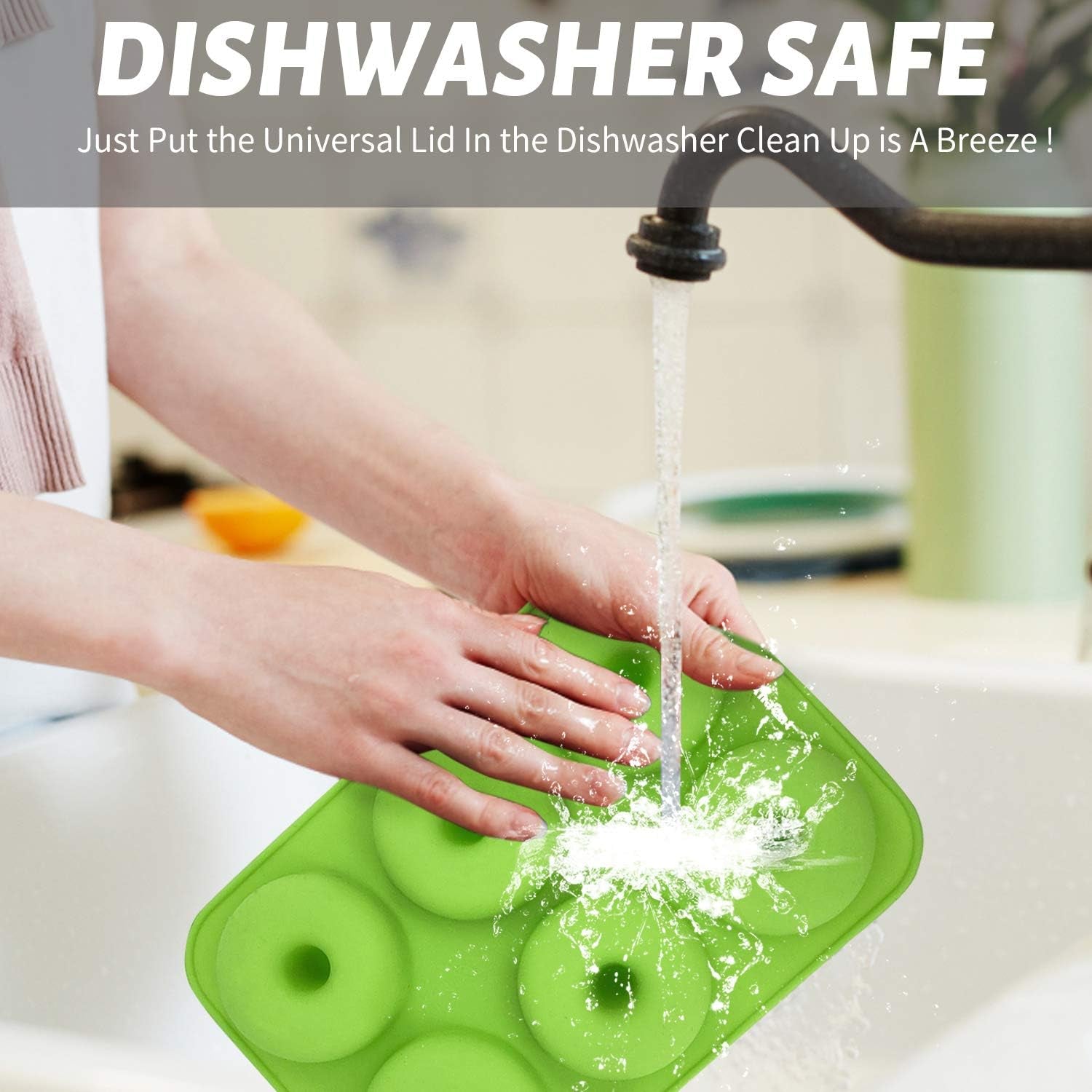 3 Pack Donut Pan Silicone Baking Mold, Just Pop Out! Non-Stick Doughnuts Baking Pans BPA Free for 6 Full-Size Donuts, Muffin, Cake Biscuit Bagels - Oven & Dishwasher Safe (Multicolor)