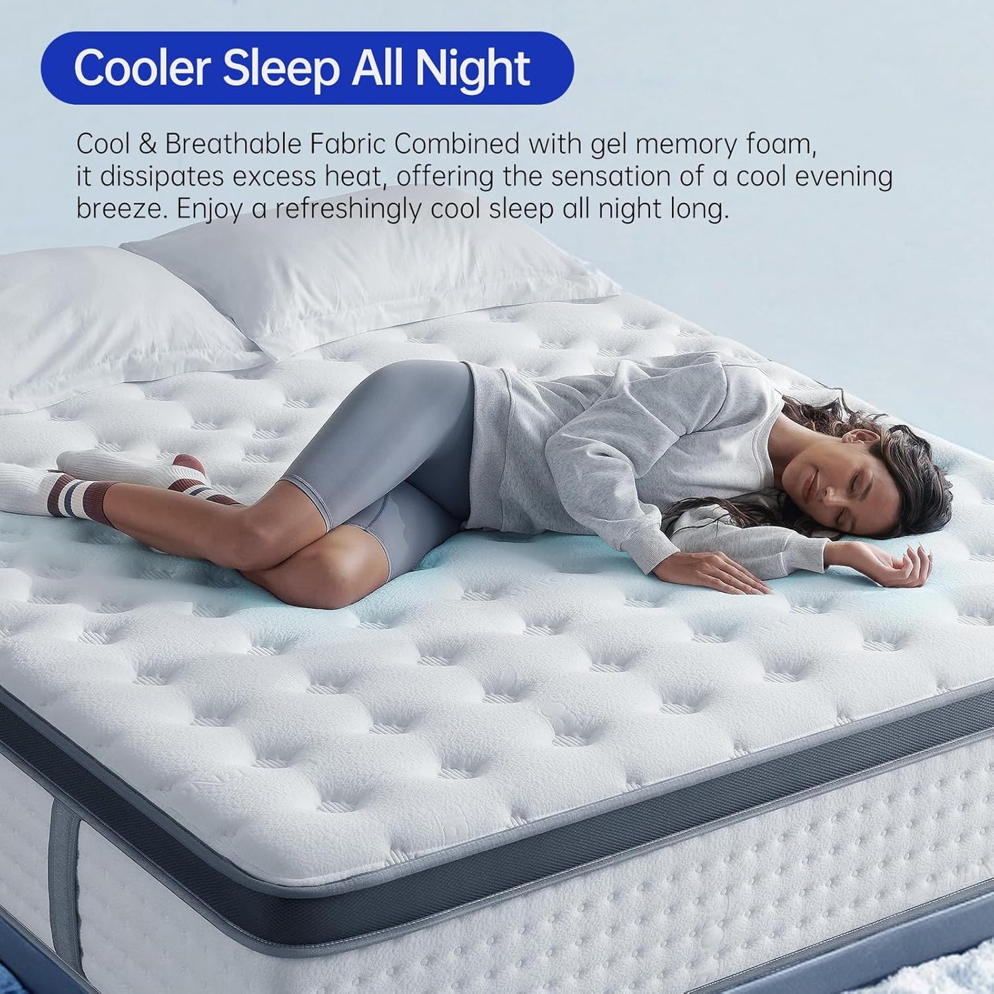 Queen Size 12-Inch Hybrid Mattress in a Box - Gel Memory Foam with Individually Wrapped Pocket Coils for Pressure Relief - Medium Firm