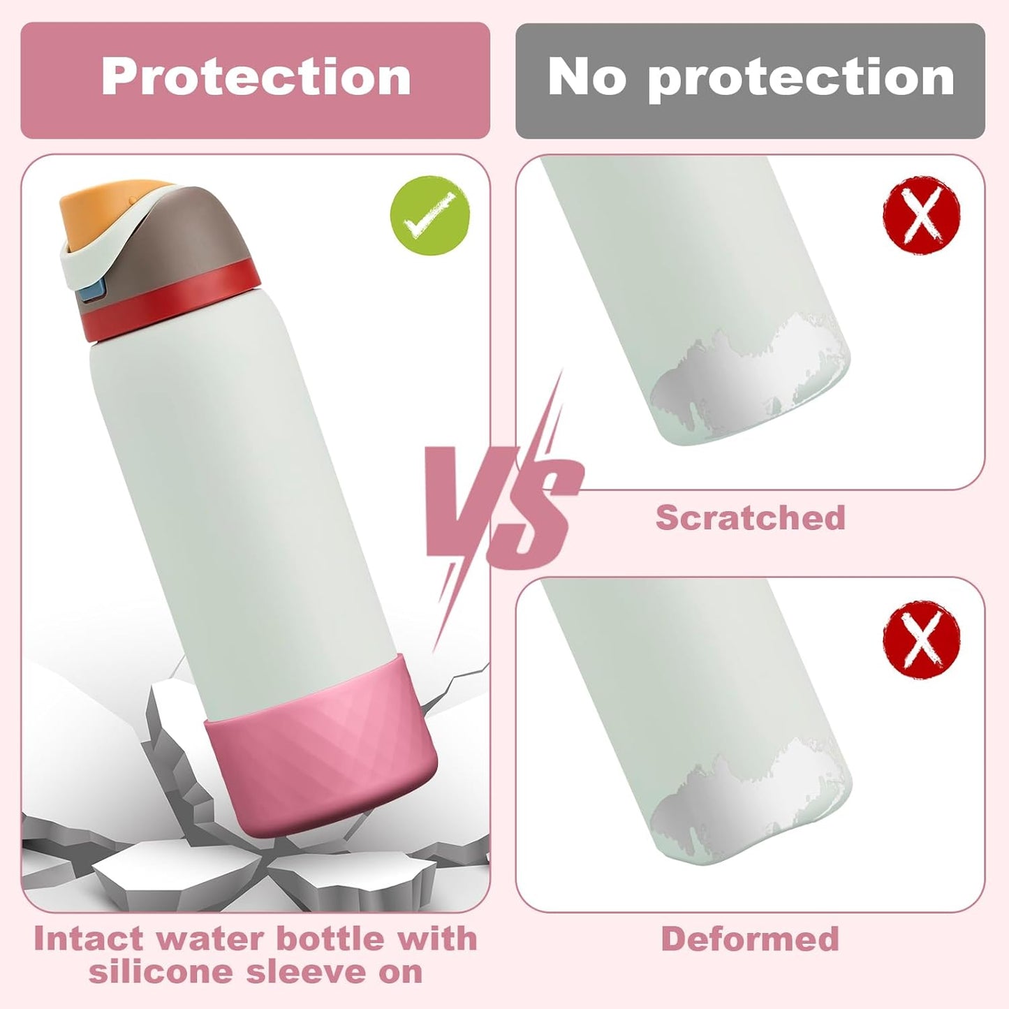 Silicone Boot for Owala Water Bottle 24 Oz 32 Oz 40 Oz, Anti-Slip Protective Sleeve for Freesip/Twist/Flip Stainless Steel Water Bottles Accessories