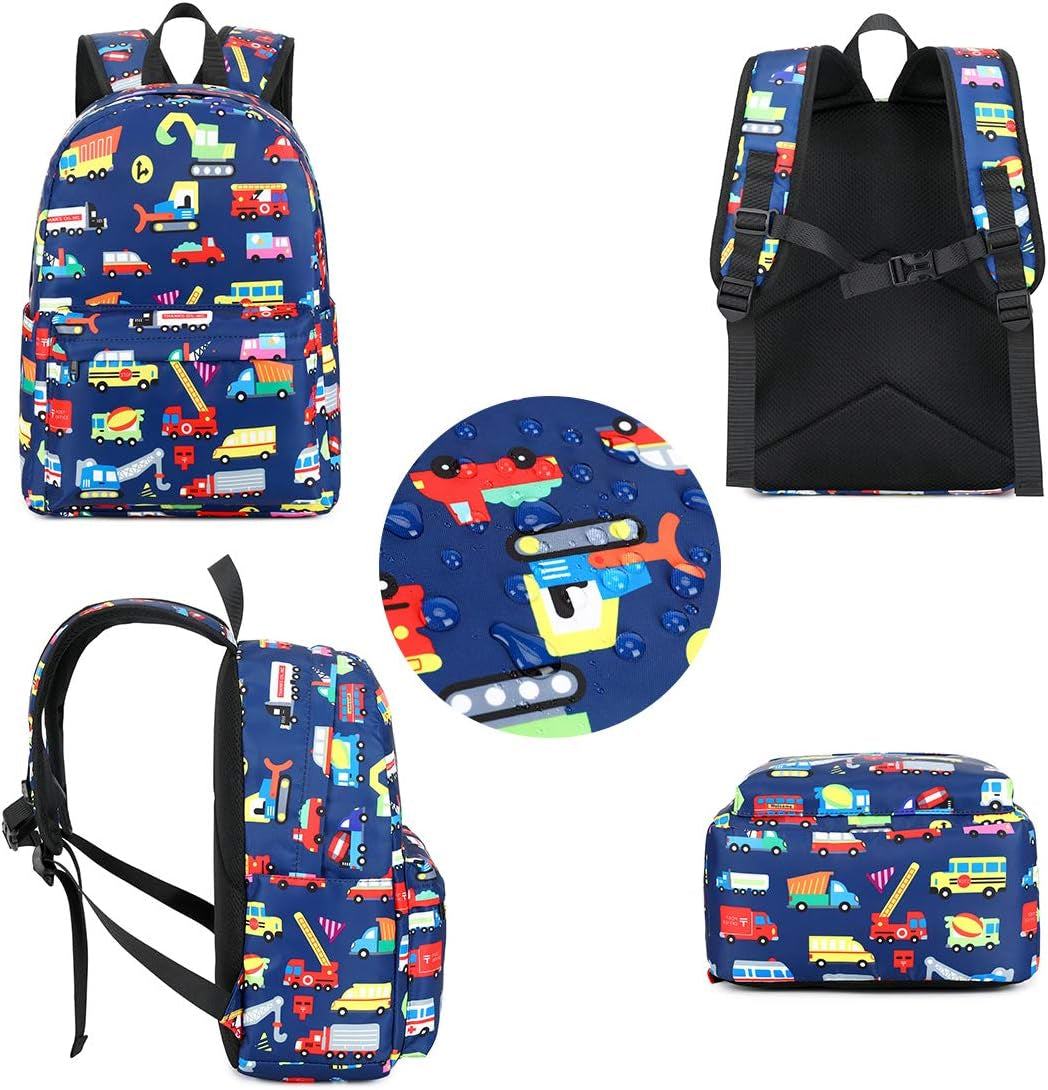Preschool Backpack Kids School Bookbags for Boys Girls Kindergarten Toddler School Bags (Truck Navy)