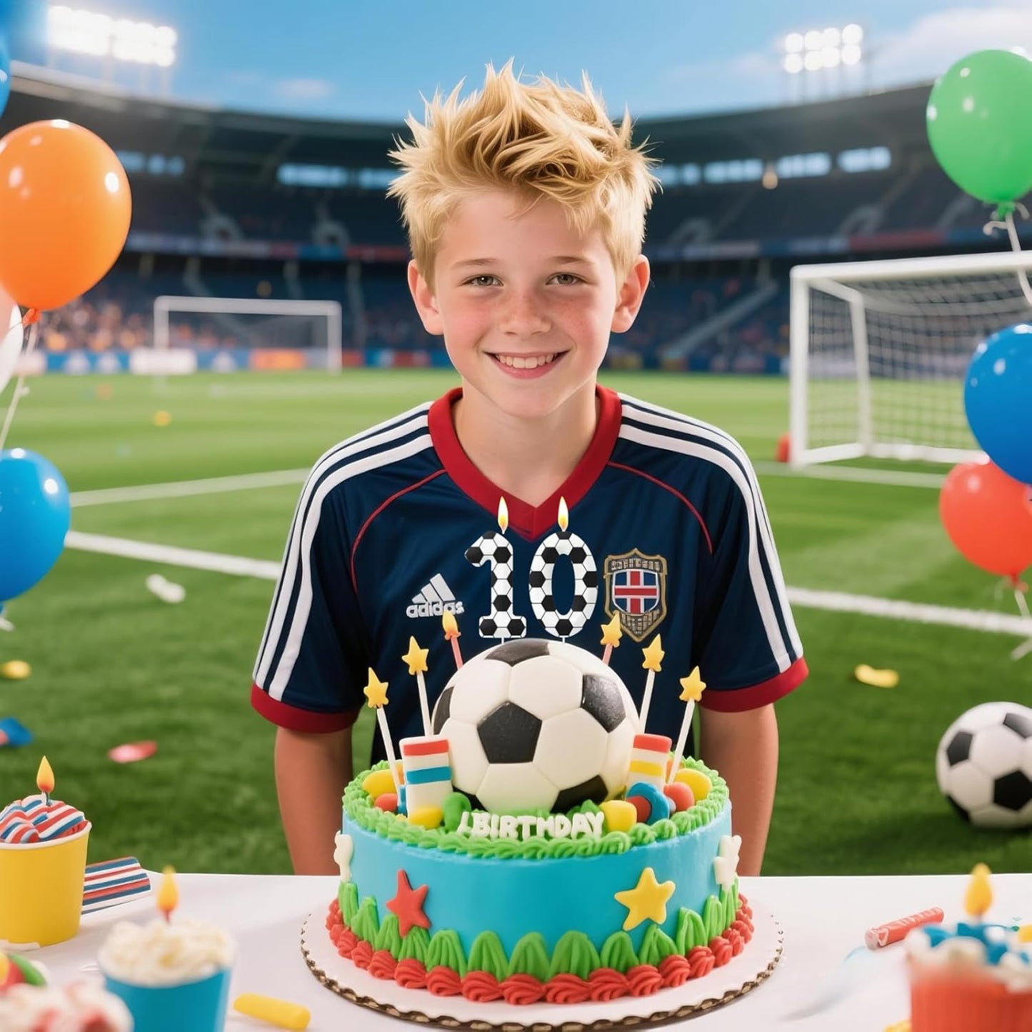 Birthday Number Candles, Soccer Number 9 Birthday Candles for Cake, Soccer Birthday Candles Cake Cupcake Topper for Kids Adults Party Anniversary Supplies